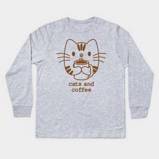 Cats and Coffee Kids Long Sleeve T-Shirt